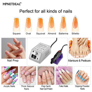 MPNETDEAL Nail Machine Efile Electric Nail Drill Nail File Kit for Acrylic Nails Poly Gel Nail Art Salon Use or Home use
