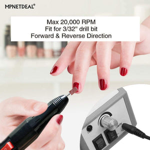 MPNETDEAL Nail Machine Efile Electric Nail Drill Nail File Kit for Acrylic Nails Poly Gel Nail Art Salon Use or Home use