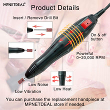Load image into Gallery viewer, MPNETDEAL Nail Machine Efile Electric Nail Drill Nail File Kit for Acrylic Nails Poly Gel Nail Art Salon Use or Home use
