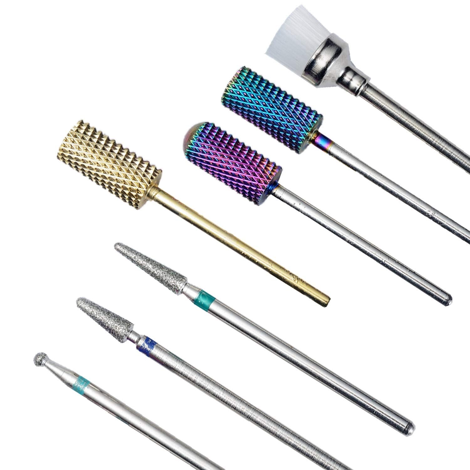 Colorful Tungsten Carbide Nail Drill Bits Set (7pcs) for salon and